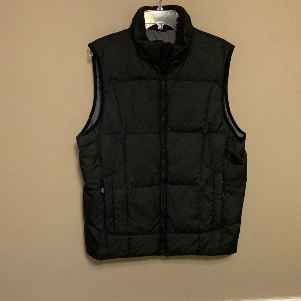 Eddie Bauer Men's Premium Goose Down Black Small Puffer Zip-Up Vest Gorpcore